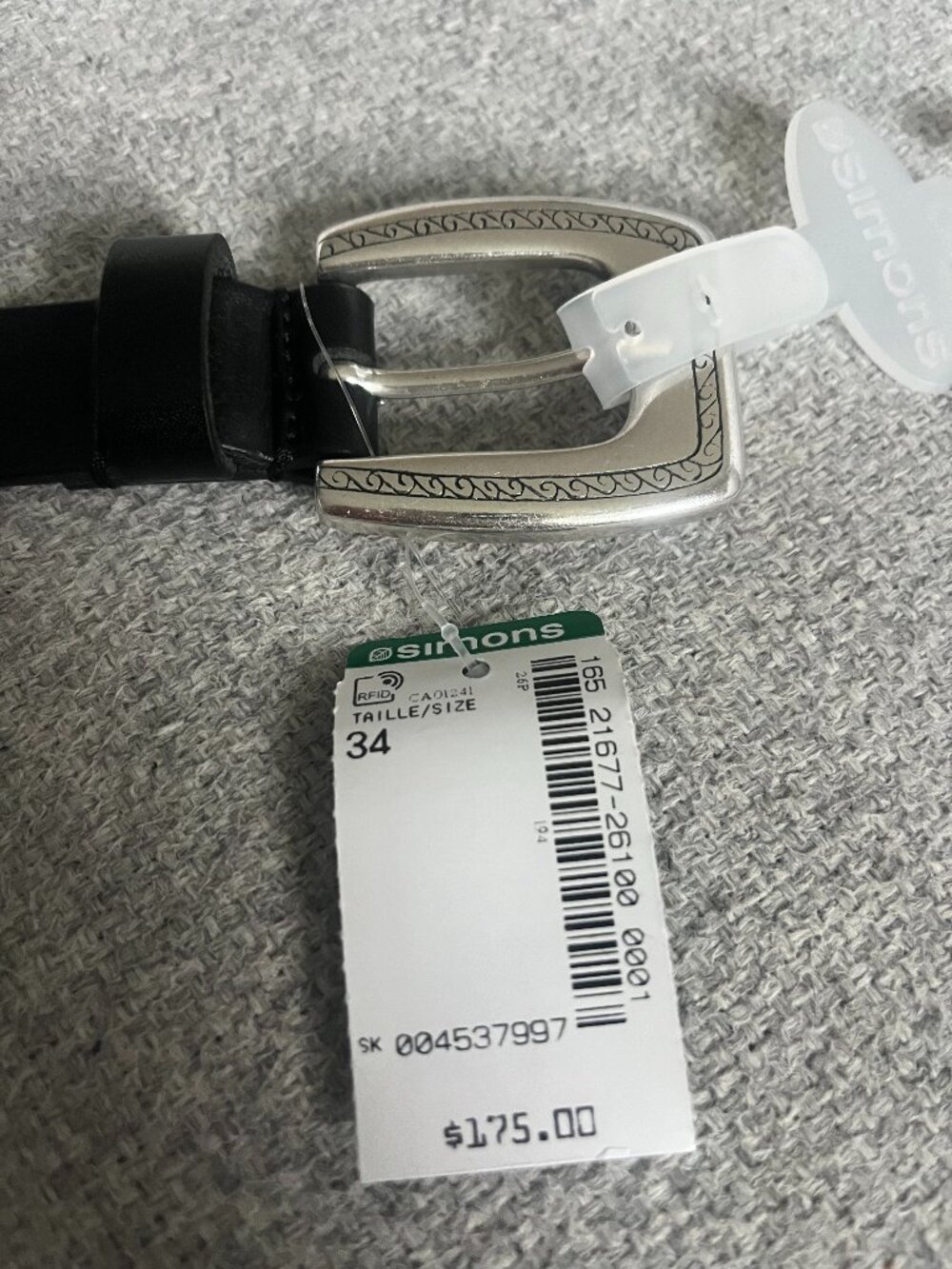 Men's Black Studded Leather Belt. Size:34. Brand: Molebo. NEW. Retail:$175+tx